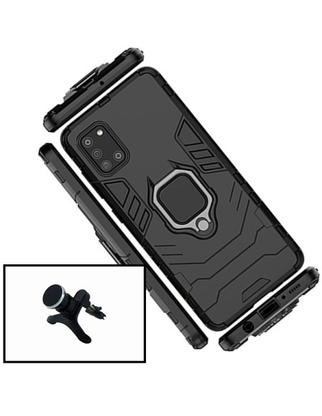 Kit Suporte Magnético de Carro Reforçado + Capa 3X1 Military Defender para Samsung Galaxy A21s