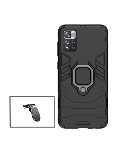 Kit Suporte Magnético L Safe Driving Carro + Capa 3X1 Military Defender para Xiaomi Poco X4 Pro 5G