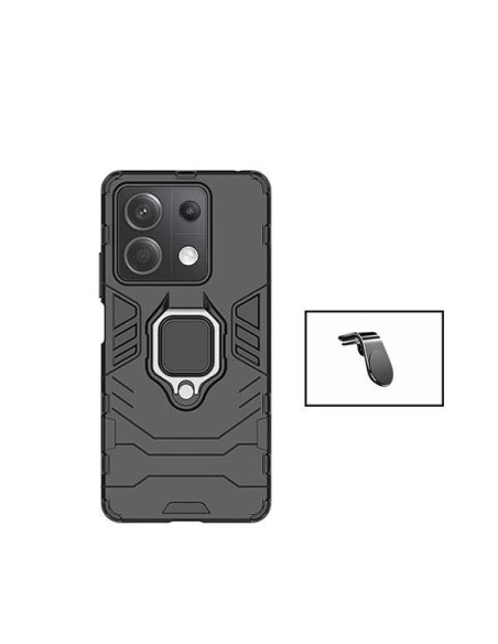 Kit Suporte Magnético L Safe Driving Carro + Capa 3X1 Military Defender Phonecare para Xiaomi Poco X6 5G - Preto