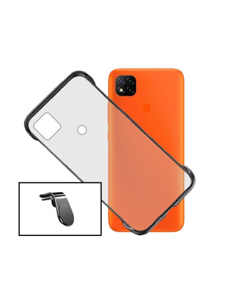 Kit Suporte Magnético L Safe Driving Carro + Capa Invisible Bumper para Xiaomi Redmi 9C