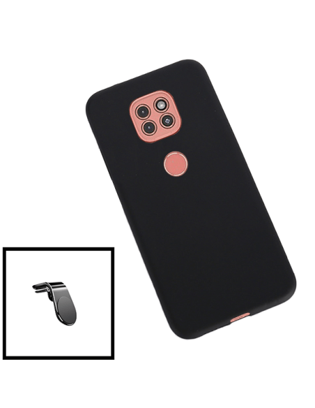 Kit Suporte Magnético L Safe Driving Carro + Capa Silicone Líquido para Motorola Moto G9 Play