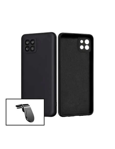 Kit Suporte Magnético L Safe Driving Carro + Capa Silicone Líquido para Samsung Galaxy A22