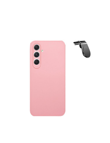 Kit Suporte Magnético L Safe Driving Carro + Capa Silicone Líquido Phonecare para Samsung Galaxy A05s - Rosa