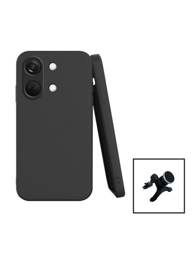 Kit Suporte Magnético Reforçado de Carro + Capa Silicone Líquido para onePlus Nord 3 - Preto