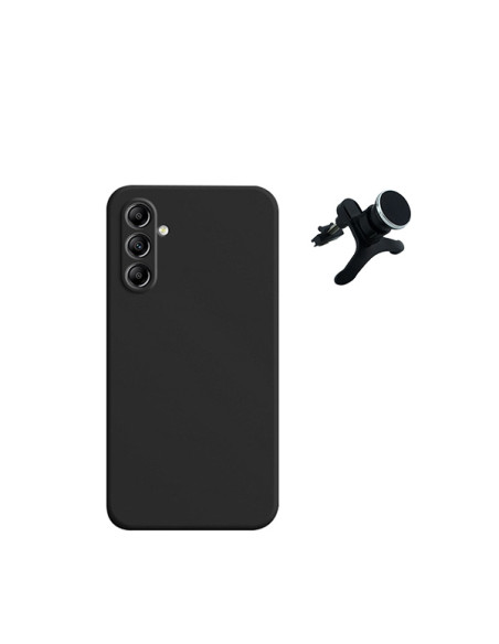 Kit Suporte Magnético Reforçado de Carro + Capa Silicone Líquido Phonecare para Samsung Galaxy A15 5G - Preto