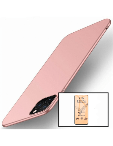 Kit Vidro Temperado CeramicGlass Full Cover + Capa SlimShield para iPhone 13 Rosa