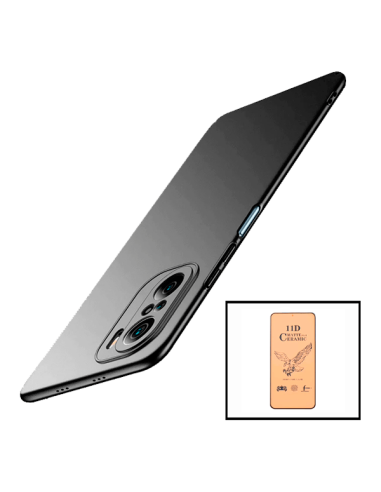 Kit Vidro Temperado CeramicGlass Full Cover + Capa SlimShield para Xiaomi Redmi Note 10 Pro Preto