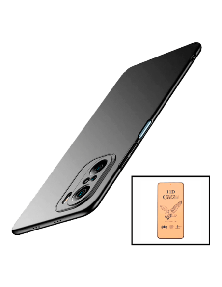 Kit Vidro Temperado CeramicGlass Full Cover + Capa SlimShield para Xiaomi Redmi Note 10 Pro Preto