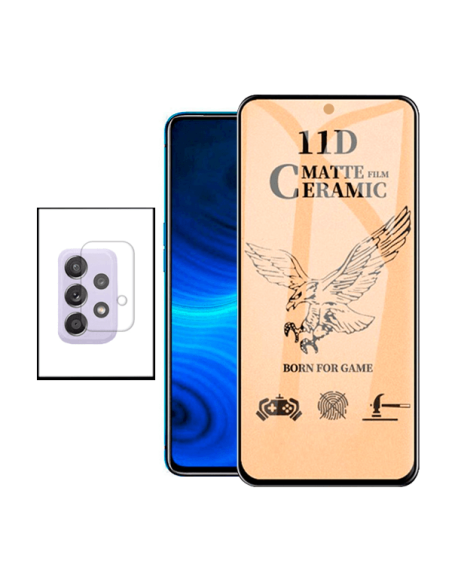 Kit Vidro Temperado CeramicGlass Full Cover + Película de Camara para Samsung Galaxy A52s 5G