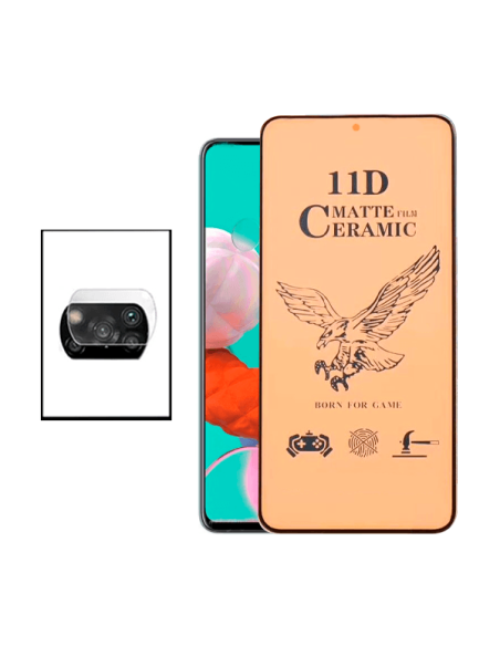 Kit Vidro Temperado CeramicGlass Full Cover + Película de Camara para Xiaomi Poco X3 NFC