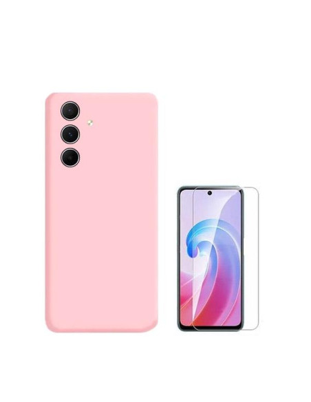 Kit Vidro Temperado ClearGlass + Capa Silicone Líquido Phonecare para Samsung Galaxy A35 5G - Rosa