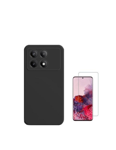 Kit Vidro Temperado ClearGlass + Capa Silicone Líquido Phonecare para Xiaomi Poco X6 Pro 5G - Preto