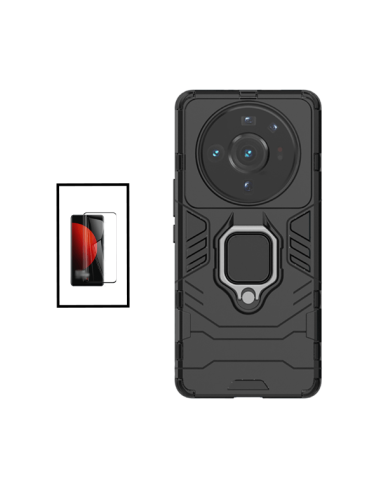 Kit Película de Vidro Temperado Curved + Capa 3X1 Military Defender para Xiaomi 12S Ultra - Preto