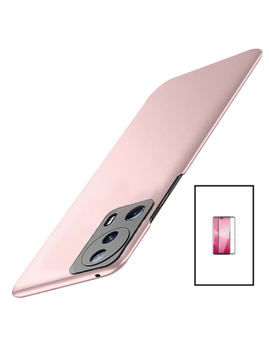 Kit Película de Vidro Temperado Curved + Capa SlimShield para Xiaomi 13 Lite - Rosa