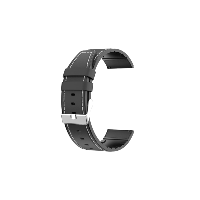 Bracelete Premium SiliconLeather para AmazFit Stratos 3 - Preto