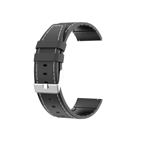 Bracelete Premium SiliconLeather para AmazFit Stratos 3 - Preto