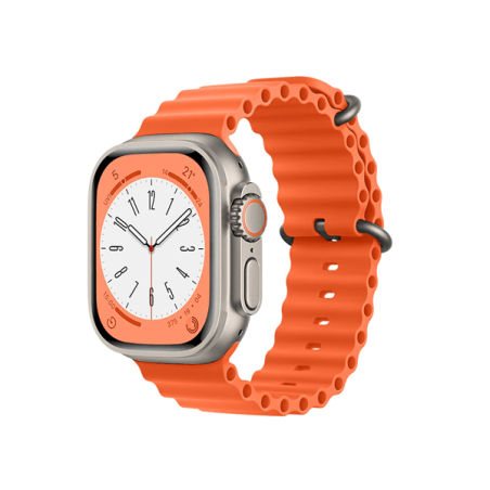 Bracelete Silicone Ocean Waves para Apple Watch Series 4 - 44mm - Laranja