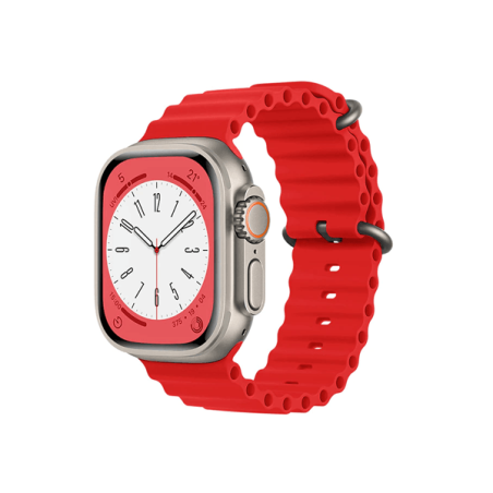 Bracelete Silicone Ocean Waves para Apple Watch Series 4 - 44mm - Vermelho